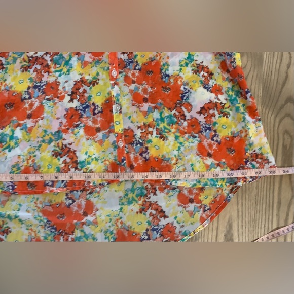 Sheer floral tank blouse M - Picture 10 of 11